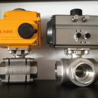 气动三通球阀Q614F 内螺纹气动三通球阀