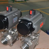 气动三片式球阀Q611F 法兰气动二片式球阀